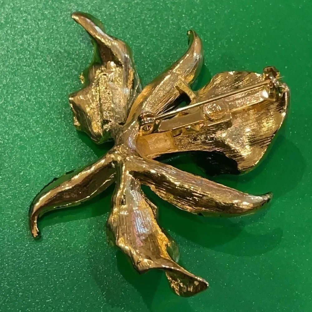 Vintage Signed Gerry’s Orchid Enamel Brooch/Pin